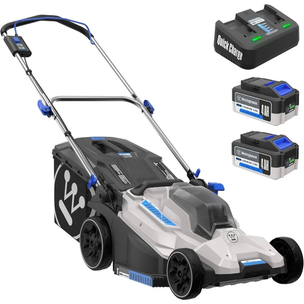 

40V 18 Inch Brushless Cordless (Push) Lawn Mower, 6 Height Positions, 2 4.0Ah Batteries and Charger Included