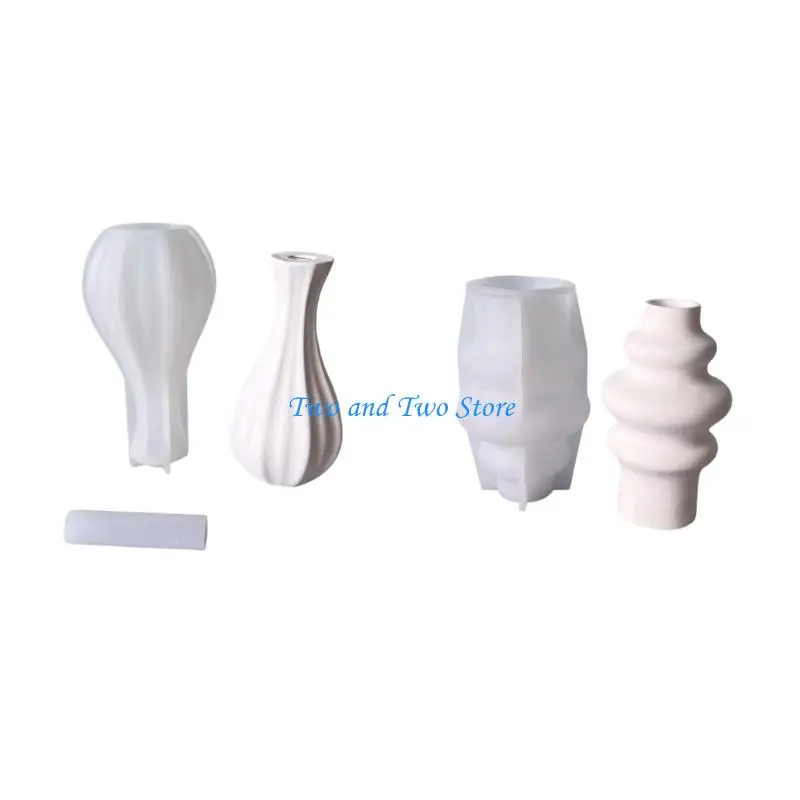 

HX6F 2Piece Flexible Silicone Vase Mold Set Crafting Essential For Unique Home Decors