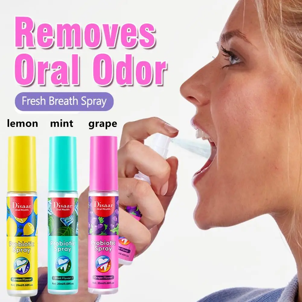 Lemon/Grape/Mint Flavor Breath Freshener Spray  Artifact Female Male Portable Breath Kissing Mouth Spray Cleaning Spray