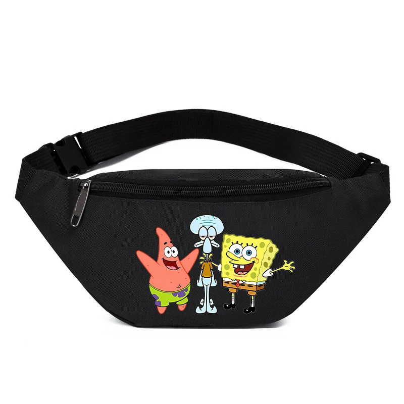 SpongeBob SquarePants Men Women Pocket Waist Bags Anime Cartoon Teenage Student Sport Satchel Belt Case Shoulder Crossbody Packs