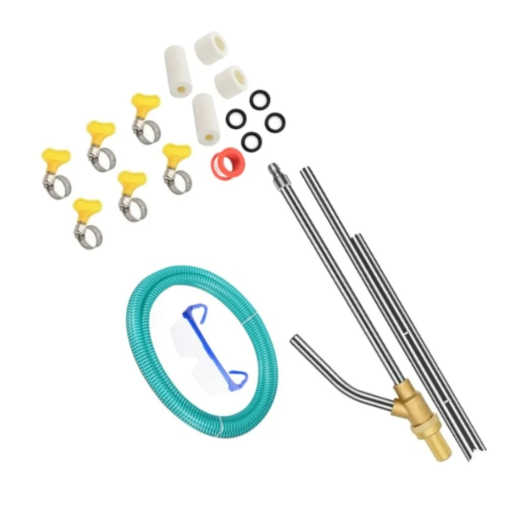 Pressure Washer Compatible Sandblasting Kit Rated for 5000 PSI with 16 Inch Water Wand 17 Inch Sand Wand and Goggle Assembly