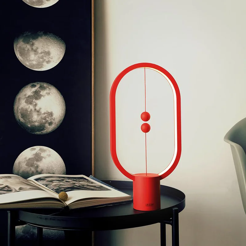 Creative Magnetic LED Night Light Chinoiserie Decorative Levitation Balance Table Lamp USB Charging Bedroom Bedside Desk Lamp