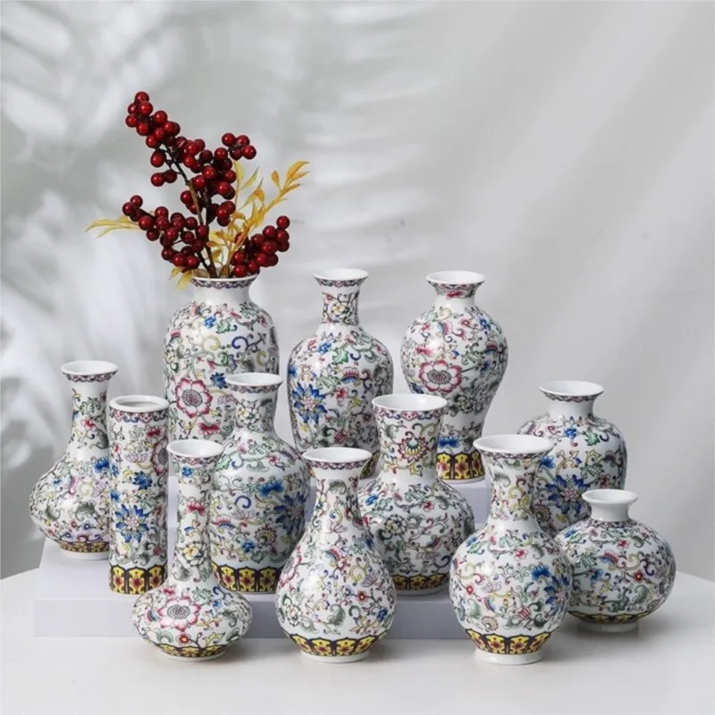 

2024 Creative Chinese Colored Glazed Ceramic Vase Household/Office Crafts Vase Creative Simple Home Decoration Ornaments LF560