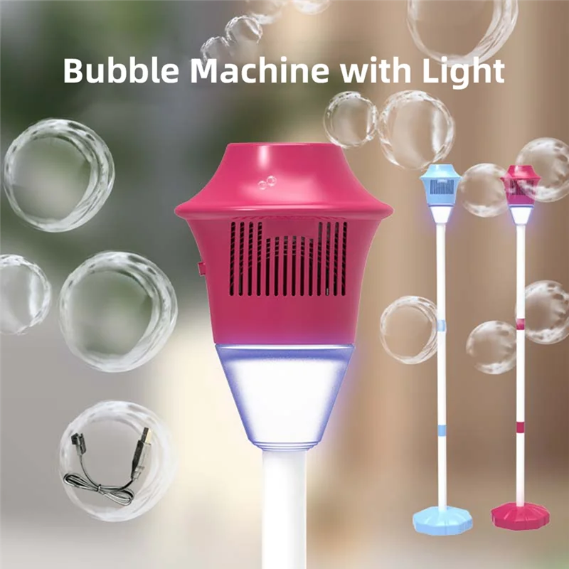 

B93B-Automatic Bubble Blower With Illumination, Vertical Machine For Outdoor Birthday, Wedding & Christmas Events