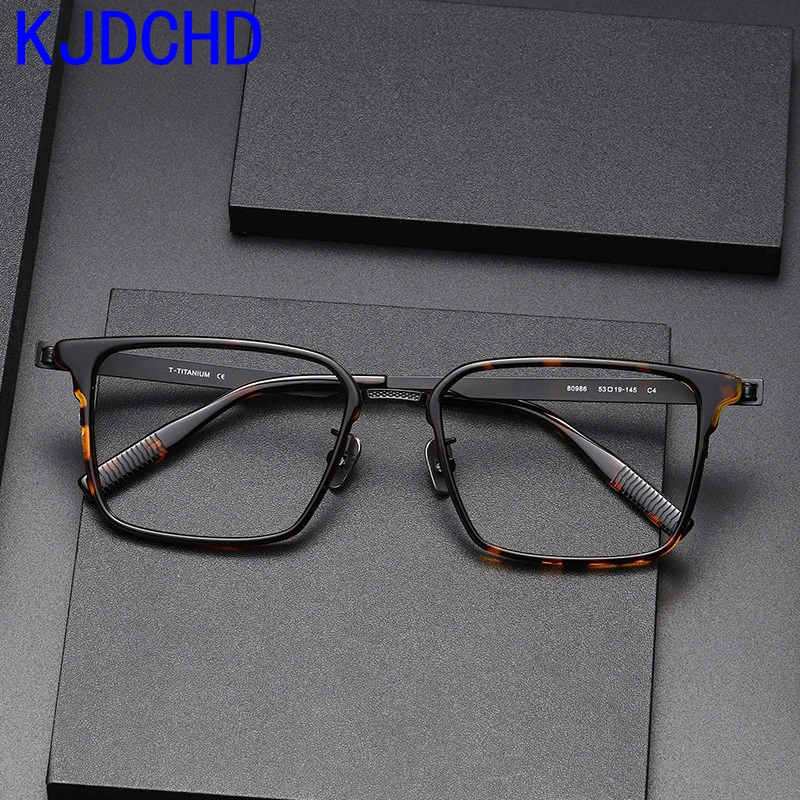 

Acetate Titanium Glasses Frame Men 2024 Vintage Square Prescription Eyeglasses Frames Women Korean Optical Spectacles Eyewear