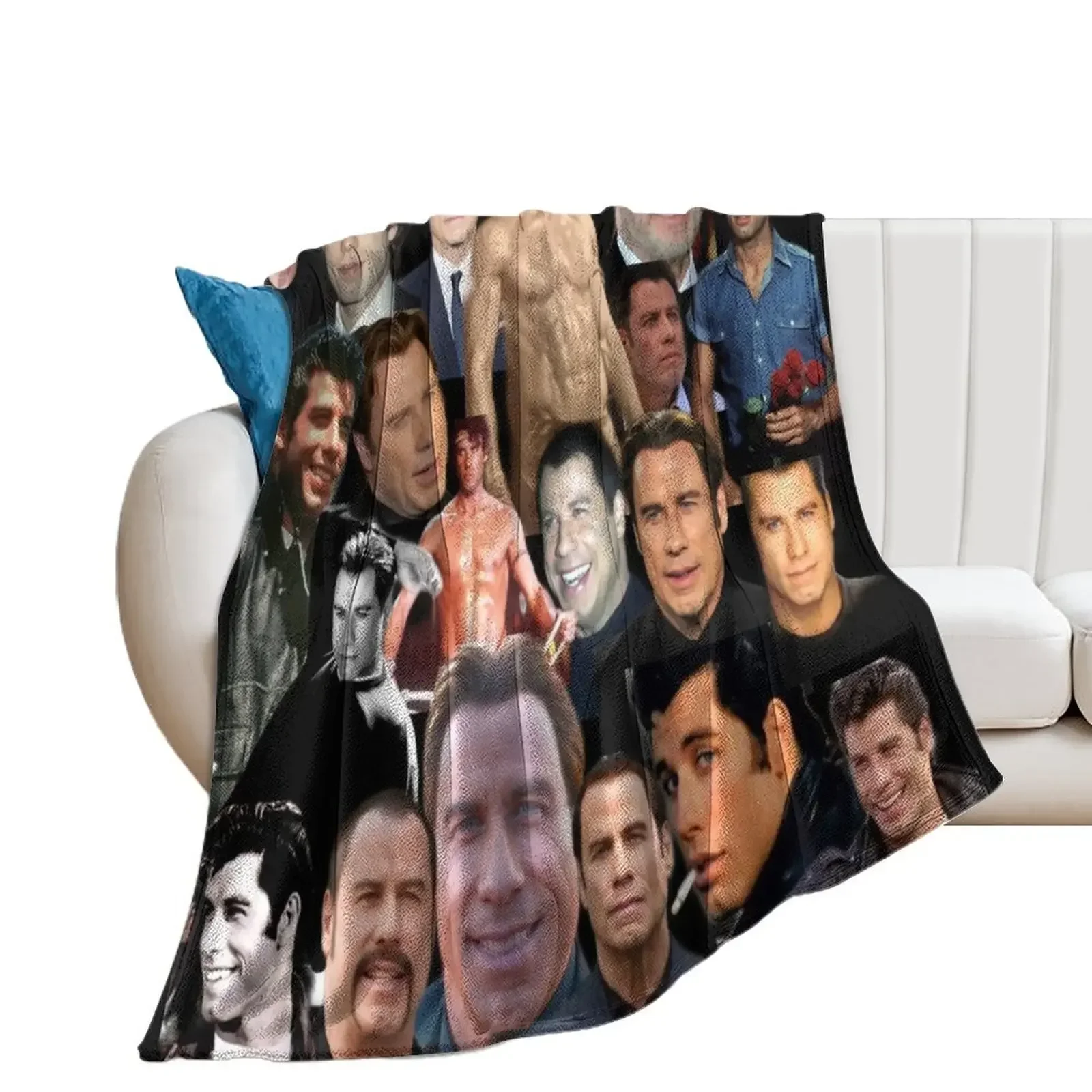 john travolta colllage Throw Blanket Sofas Beautifuls christmas gifts Blankets