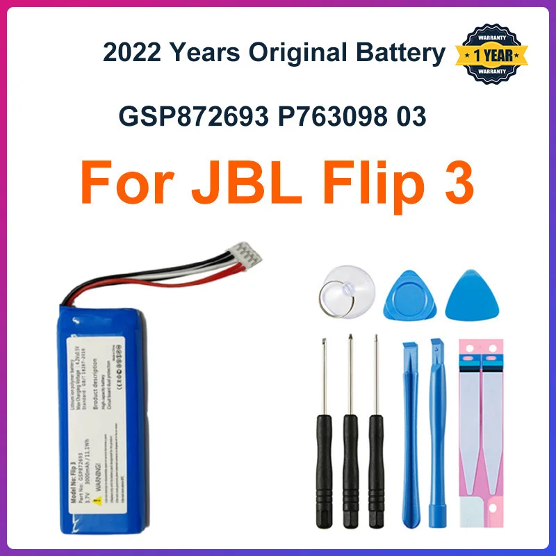 Original GSP872693 P763098 03 3000mAh Replacement Battery For JBL Flip 3 Flip3 Gray Batteries