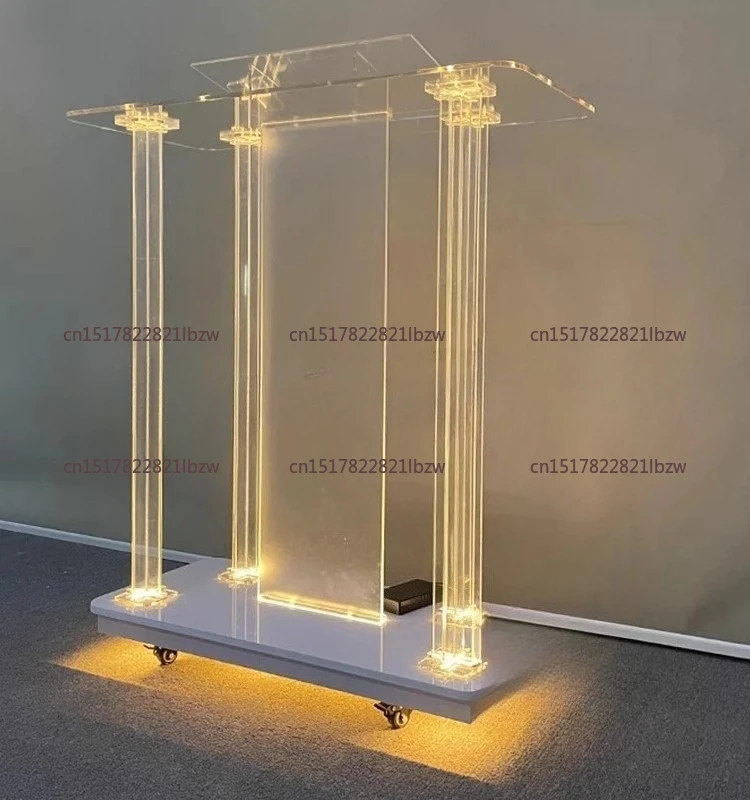 Customized European Crystal Chanting Table, Cross Lecturing Table, Affidavit Table, Acrylic Luminous Transparent Speaking