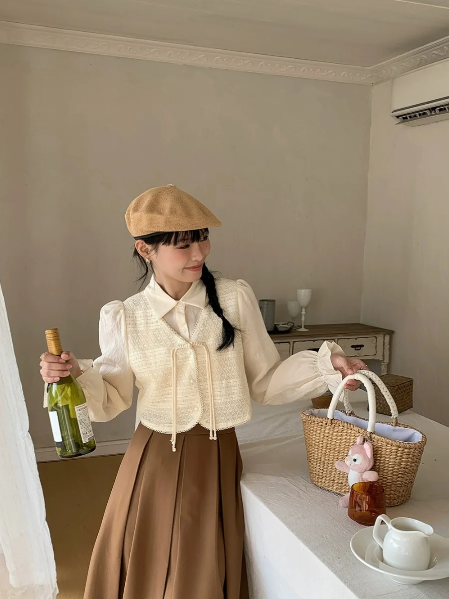 

New Chinese Sle Women's irt Long Sve Button up Traditional National Faion Small Wild Peach Blossom Ci Poetic Sle