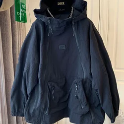 American leisure sports zipper pocket hooded windbreaker coat women's autumn new fashion temperament Joker jacket sweater