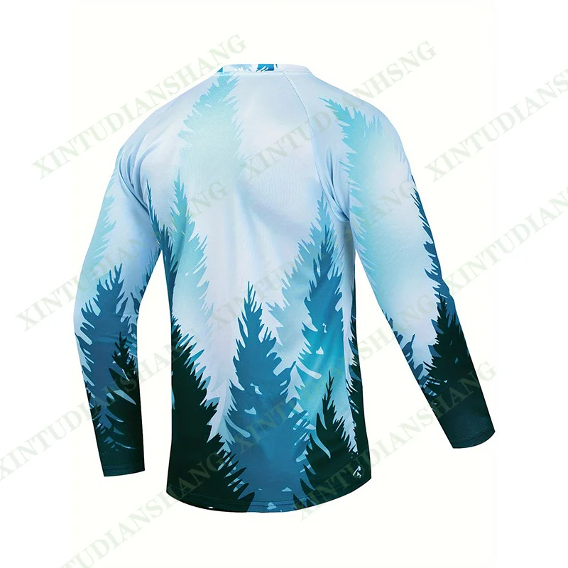 2024 Men\'s Mountain Bike LRGA Jersey Cross Country DH Motorcycle Downhill Cycling Jersey Enduro Mountain Bike Breathable Shirt