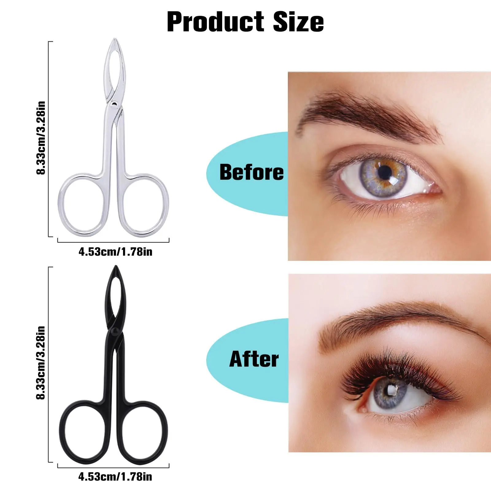 Eyebrows Tweezers Straight Handle Tip Scissors Shaped Eyebrow Plucker Tweezers for Facial Hair Plucker Remover Eyebrows Care