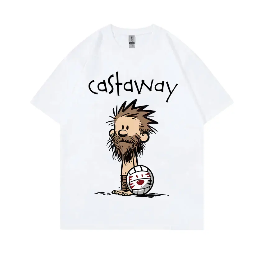 

Castaway Funny Meme T-shirt Men Women Clothing Cartoon Anime Style T Shirt Men's Casual Cotton Oversized Short Sleeve T-shirts