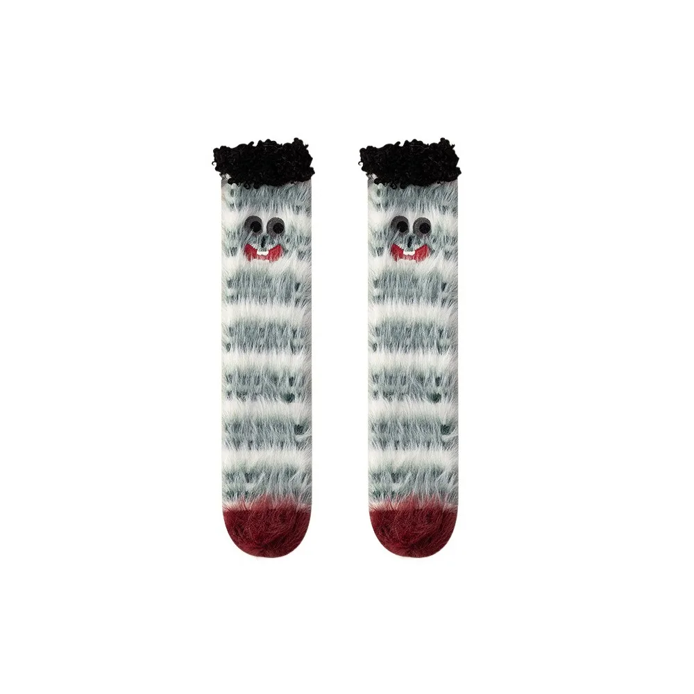 

Kawaii Funny Winter Socks Medium Tube Cartoon Pattern Floor Socks Thickened Warm Fluffy Stockings Winter Season