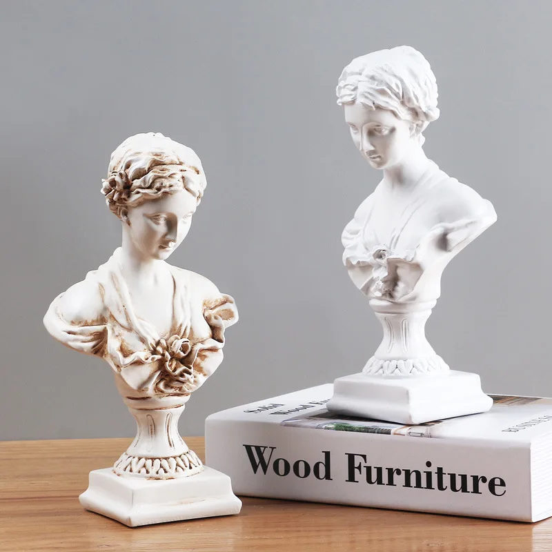 Character sculpture ornaments, plaster statues, resin items, living room cabinet