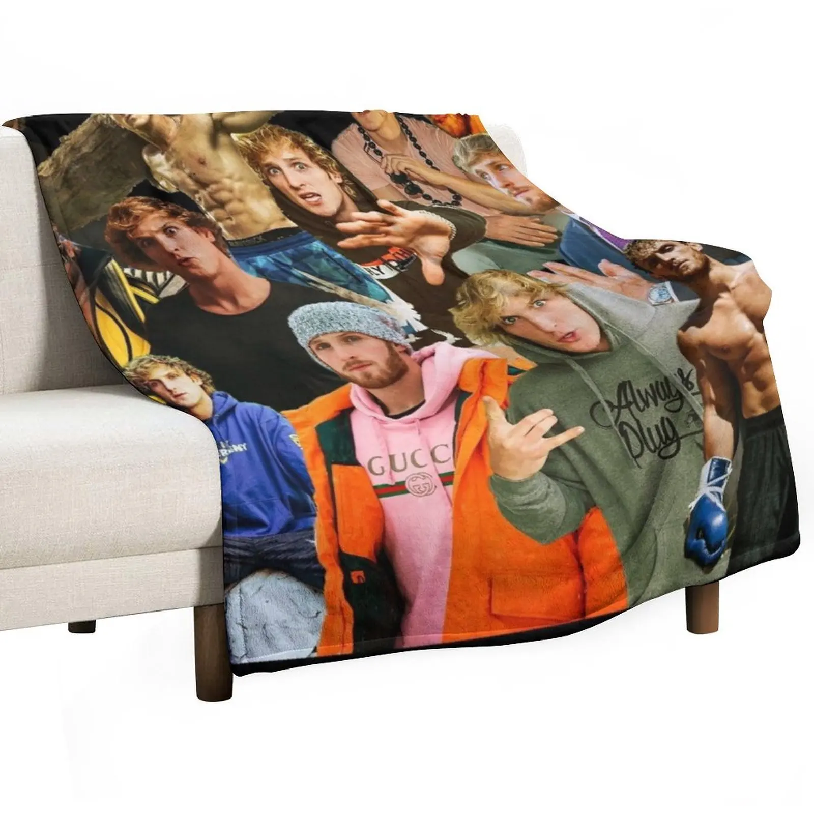 Logan paul collage tribute design 2022 Throw Blanket Plush Extra Large Throw Luxury St christmas gifts halloween Blankets