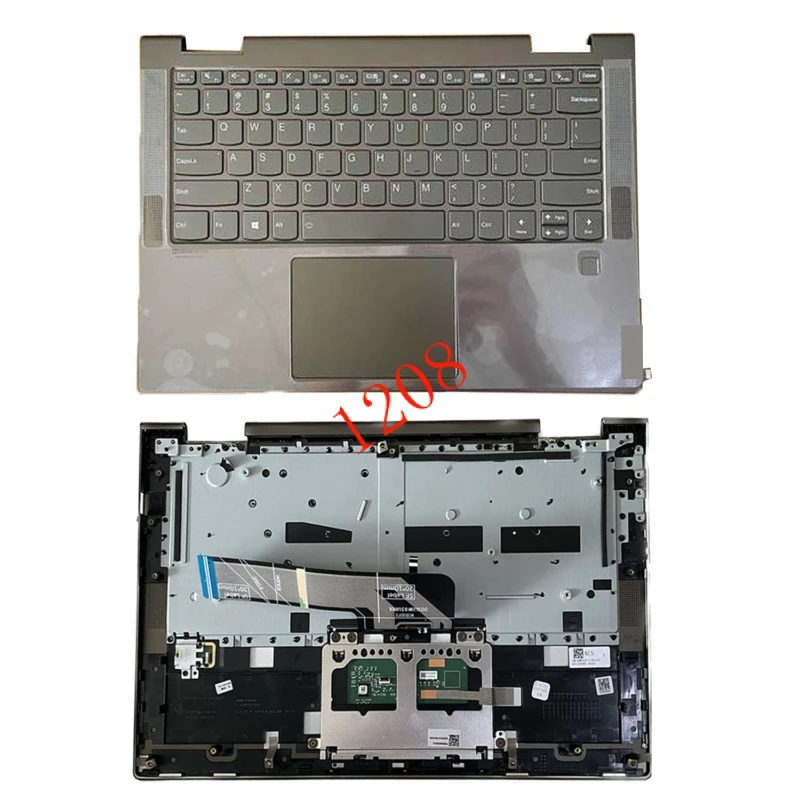 Voor Lenovo Yoga 7-14itl5 7-14 Palmrest Toetsenbord Touchpad 5cb1a08879 Dark Mos Us