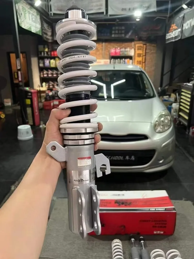 NSN019 Comfortable 32 Steps Adjustable Damping Coilovers Shock Absorber Car Accessories for Nissan March W02A/K13 10-17