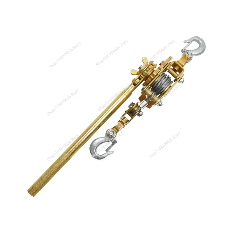 1T hand puller with 1Ton wire grip,  ratchet cable puller hand steel wire rope puller ratchet pulling wire grip