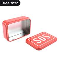 Camping Red SoS Survival Box Outdoor Kit Self-Help Emergencyaid Kits Equipment Storage Lid Container For Gear Set