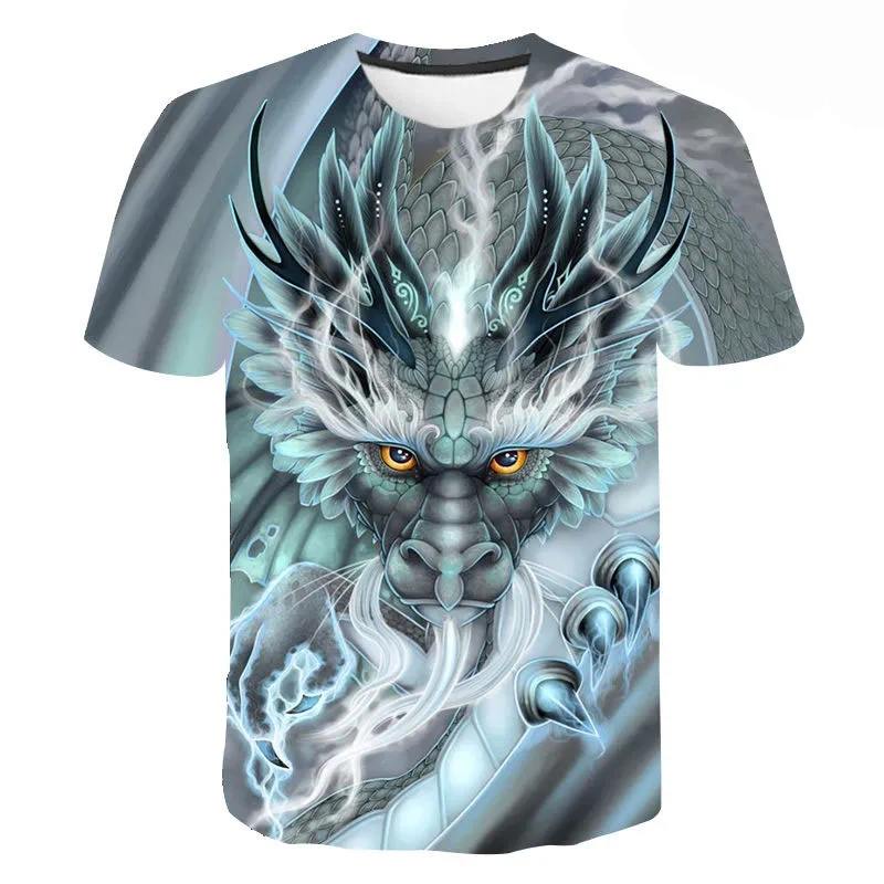 3D Dragon Print T-Shirt Summer Children Girls Boys Casual Sport O Collar Short Sleeve Tops T Shirt Kids Hip Hop Harajuku Tshirt