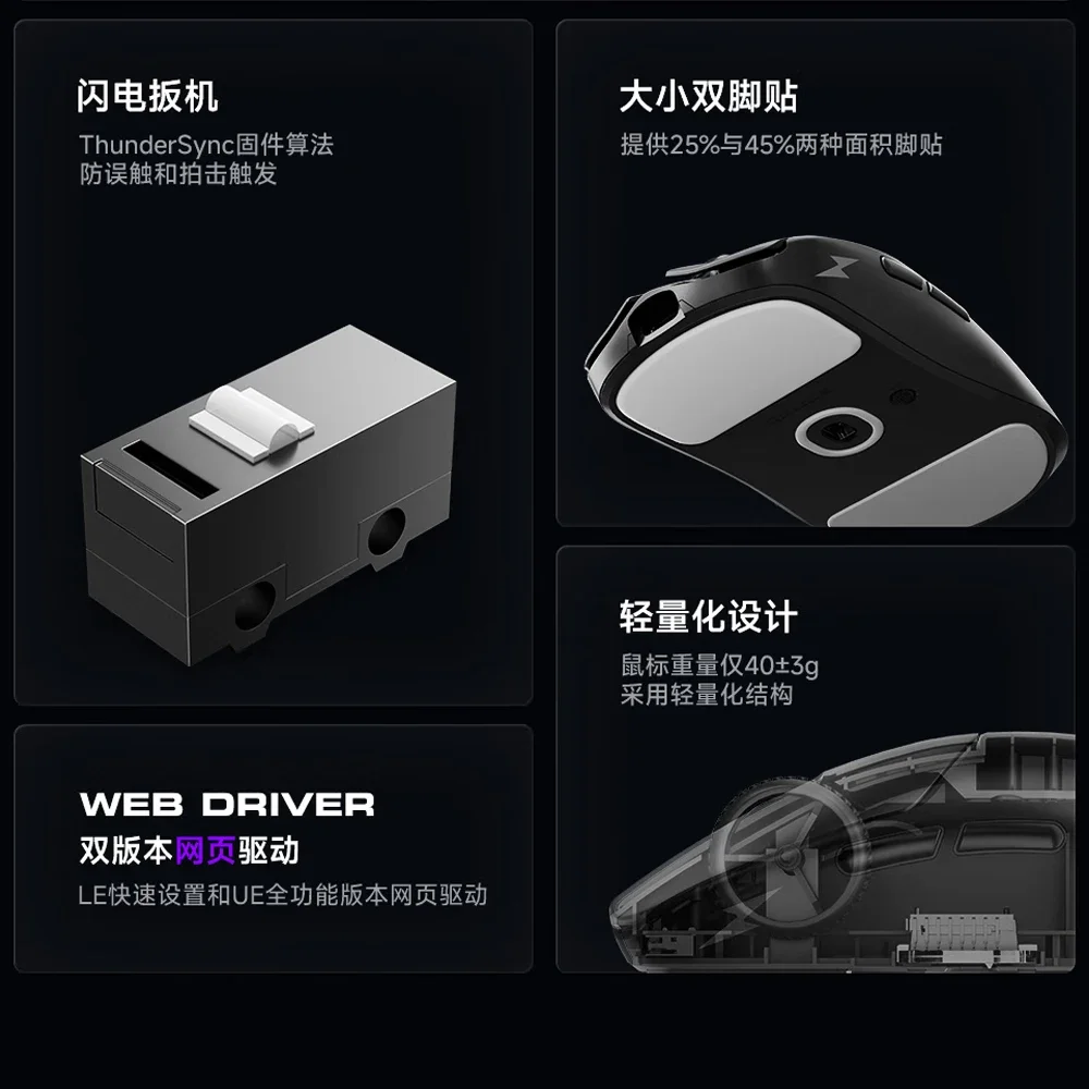 Lunafury Luna33 Type33 33 Wireless Mouse 8k Paw3950 Pro Dual Mode