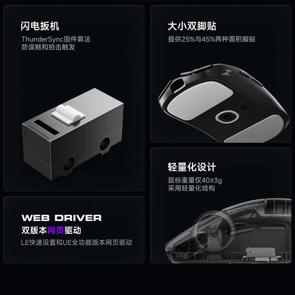 Lunafury Luna33 Type33 33 Wireless Mouse 8k Paw3950 Pro Dual Mode