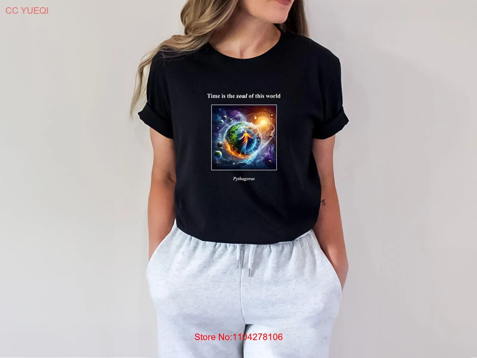 Camiseta con frase de pitágoras, filósofo griego, historia antigua, declaración de la vida superior, diciendo sabiduría, mangas largas o cortas