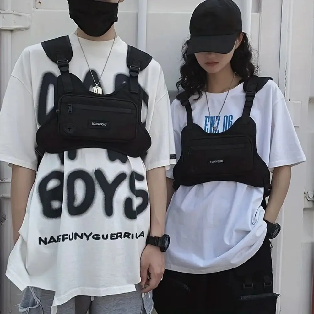Fashion Hip Hop Hip Hop Vest Bag Streetwear Waterproof Chest Bag Large Capacity Functional Sports Chest Bag Men