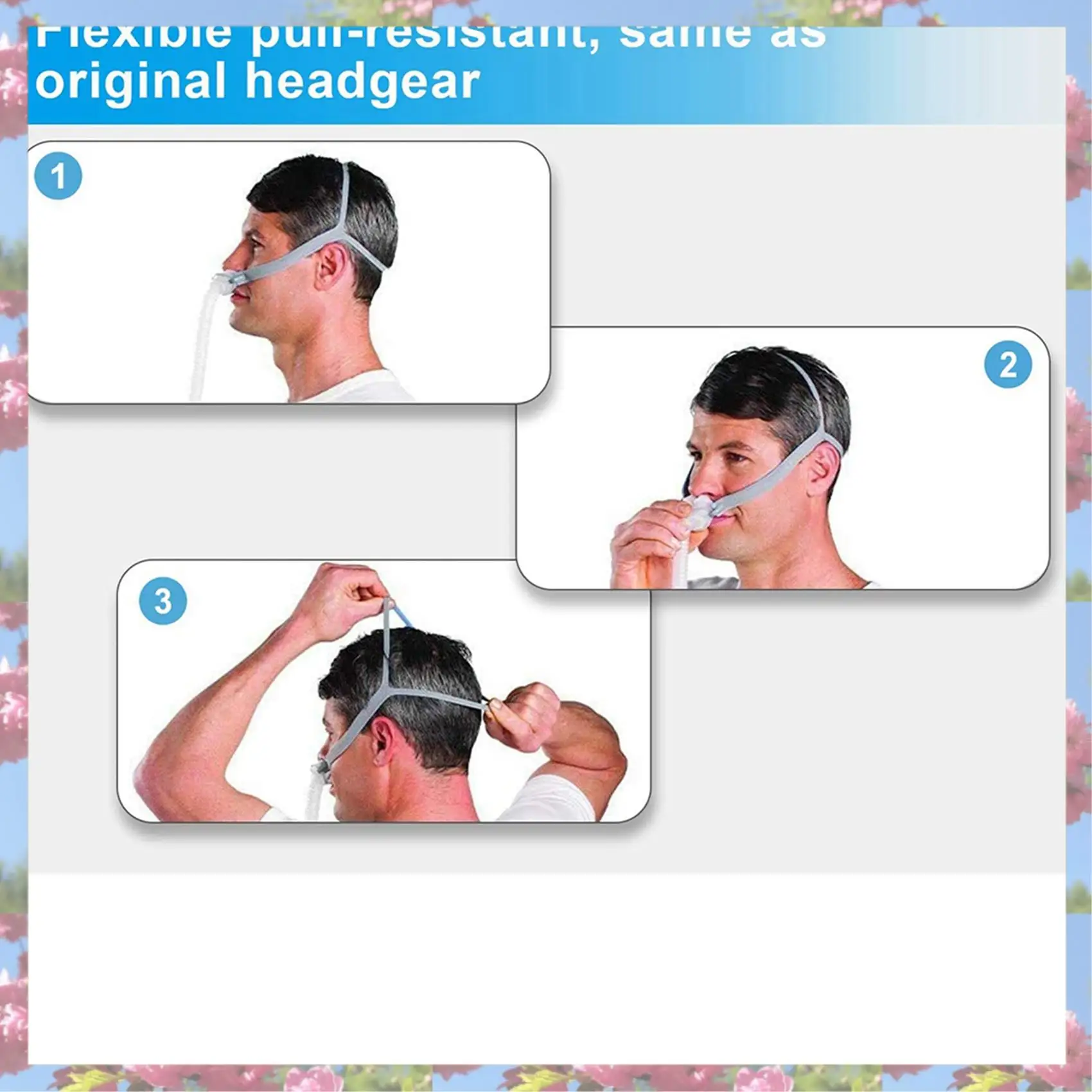 Top Sale Headgear Compatible For Resmed Airfit P10 Nasal Pillow CPAP Strap 6 Shoulder Straps And 12 Adjustment Clips A