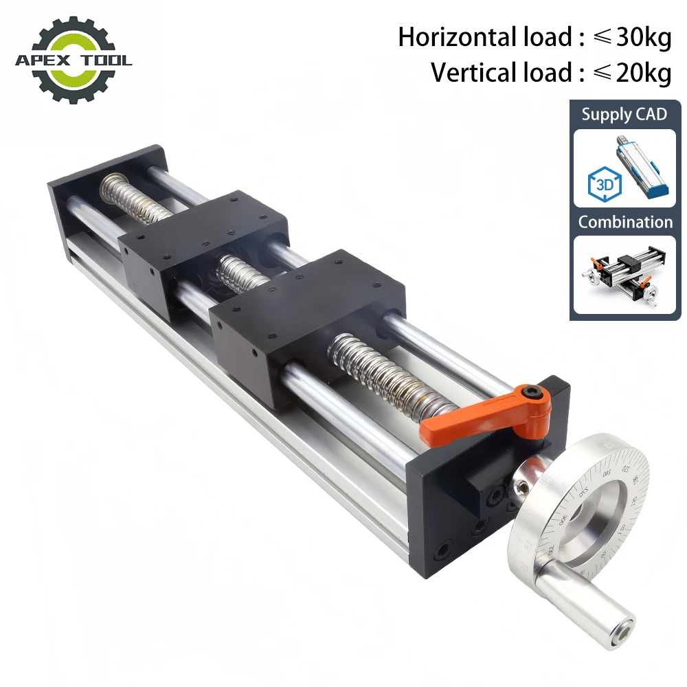 

Reverse Thread Ball Screw Linear Slide Module Bidirectional Dual Carriage Manual Precision Guide Rail with Laser Scale Handwheel