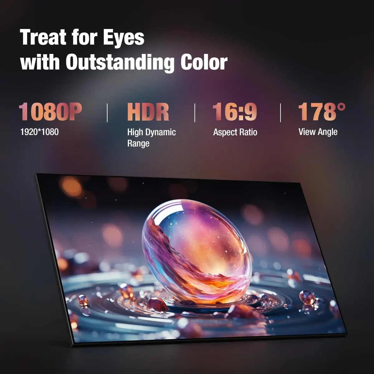 Monitor portatile da 18,5 pollici 100HZ per laptop XBox PS4/5 Switch TV Box Telefono cellulare Estensione PC Mobile VESA Compatibile con HDMI