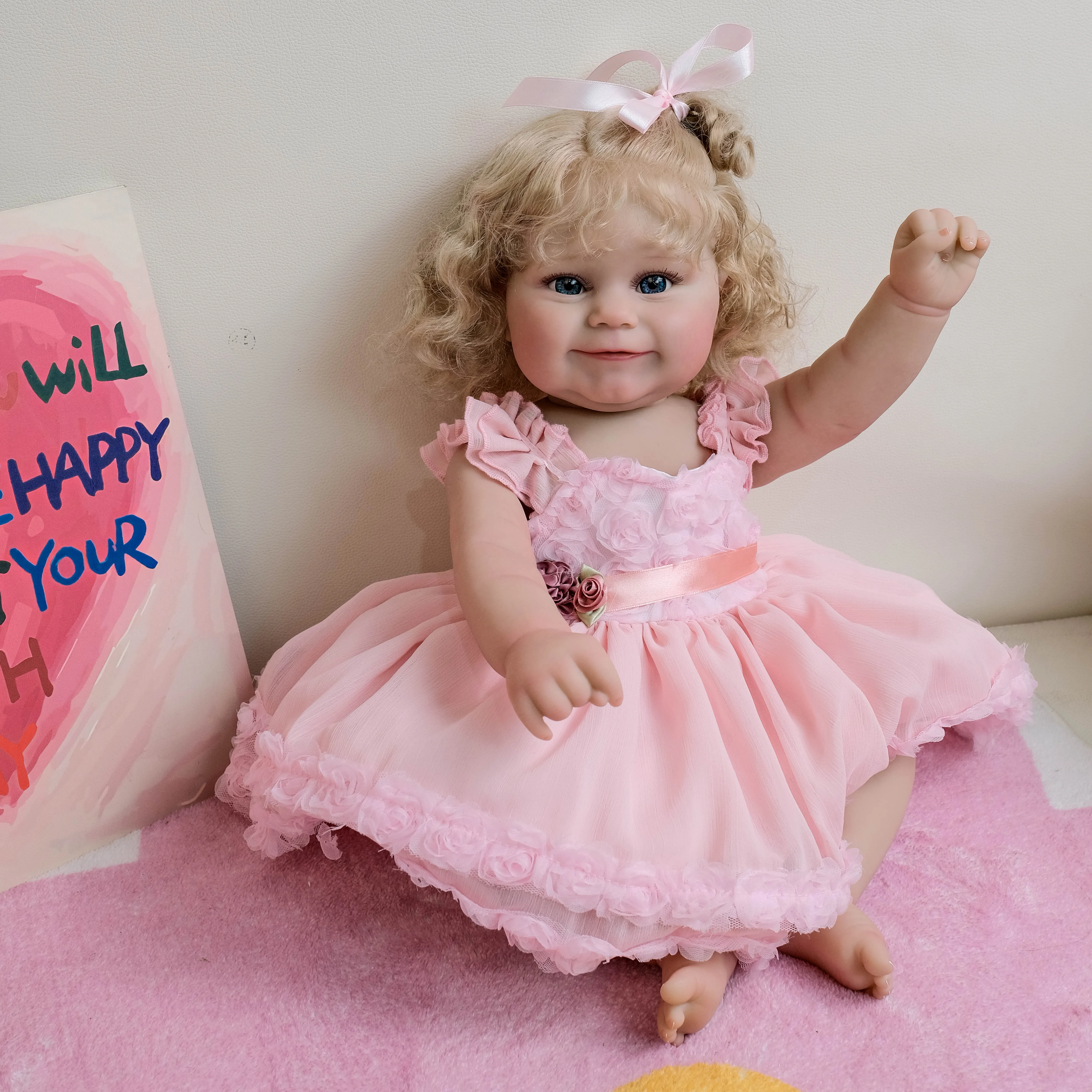 NPK 50CM Maddie Lifelike Reborn Doll Soft Silicone Full Body Vinyl Hand-Painted Detailed 3D Skin Tone with Visible Veins