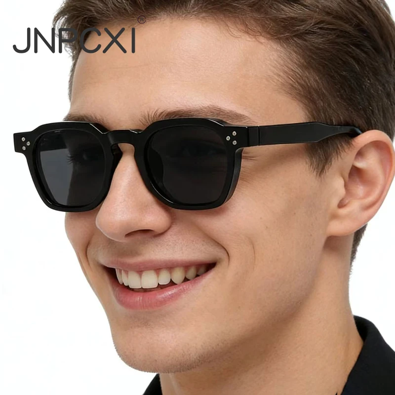 JNPCXI Fashion Vintage Rivet Oval Sunglasses Women Men Luxury Leopard Sun Glasses Anti Blue Light Eyeglasses Frame image 3