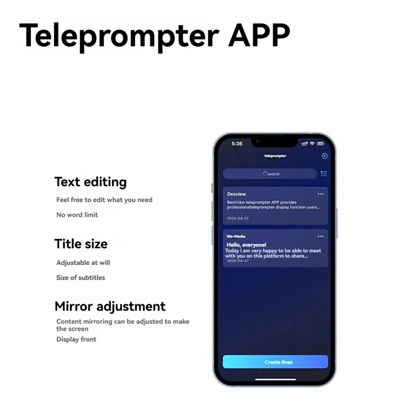 ABTS-F8 Universal Teleprompter For Tablets Laptops Smartphones Cameras For Live Streaming And Recording With Large Screen