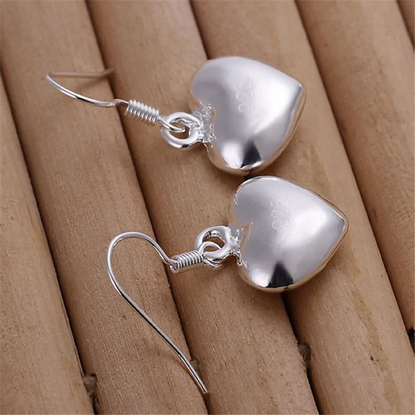

925 Sterling Silver Earrings For Women Lady Fashion Jewelry Love Heart Beads Earrings Couple Gifts Trendsetter Recommendation