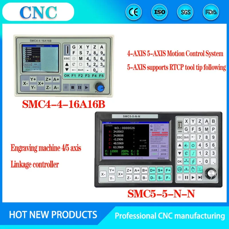Автономная 4/5-осевая система управления движением с ЧПУ, контроллер гравировального станка Smc4-4-16a16b Smc5-5-N-N, поддержка стандартного Rtcp G-кода