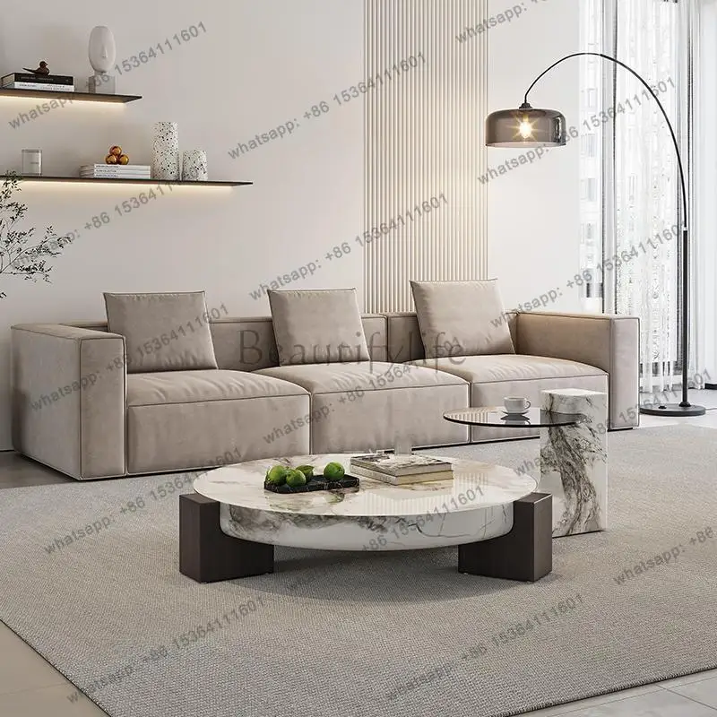 

Ash Wood & Marble Nesting coffee Tables, Luxury High-Low Round Set for Any Space, Heat & Scratch Resistant, Customizable