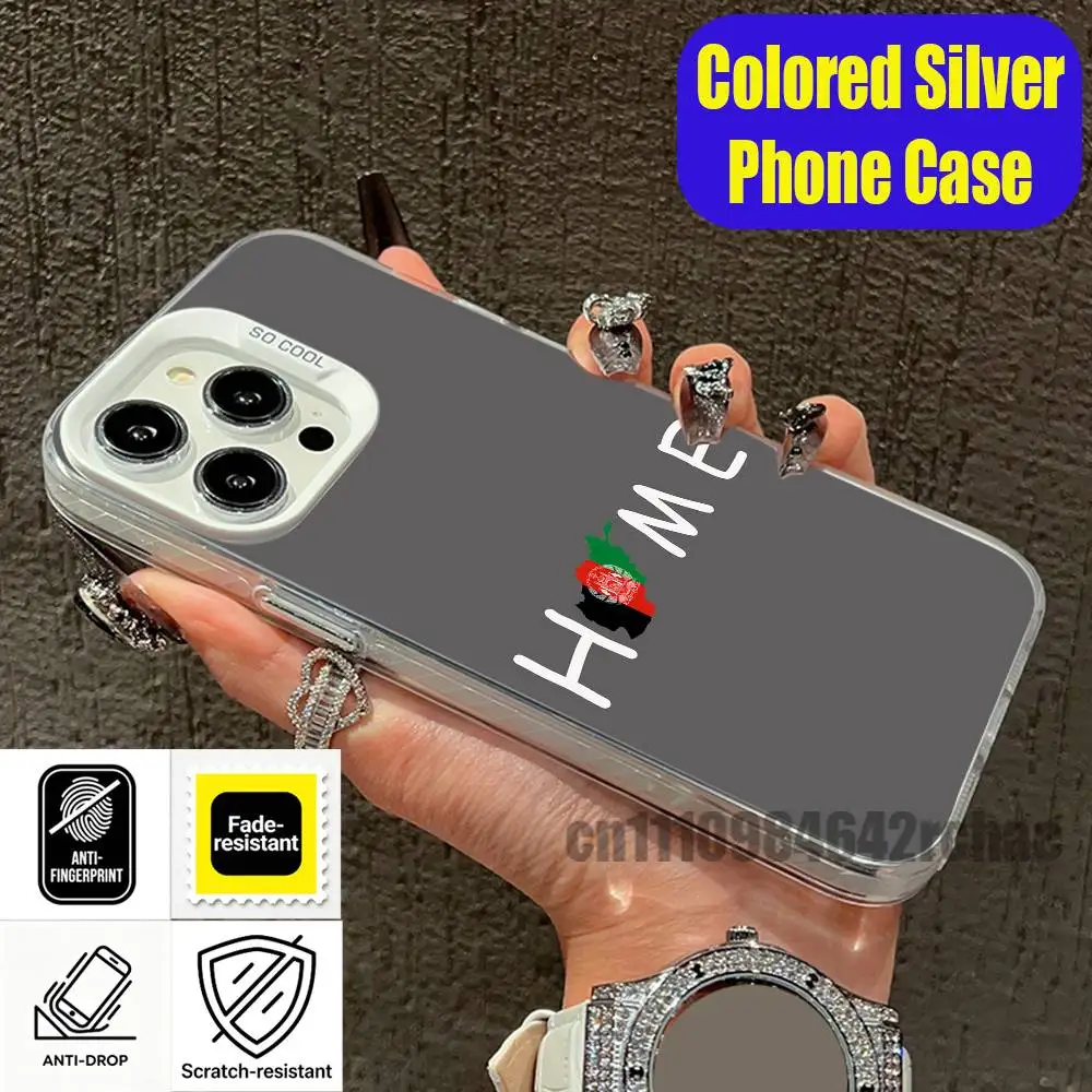 For Flag Afghanistan Afghan Phone Case iPhone 15,17,12,14,13,16,11,E,Max,Plus,Air,Pro,Mini Custom Color Silver Cover view 5