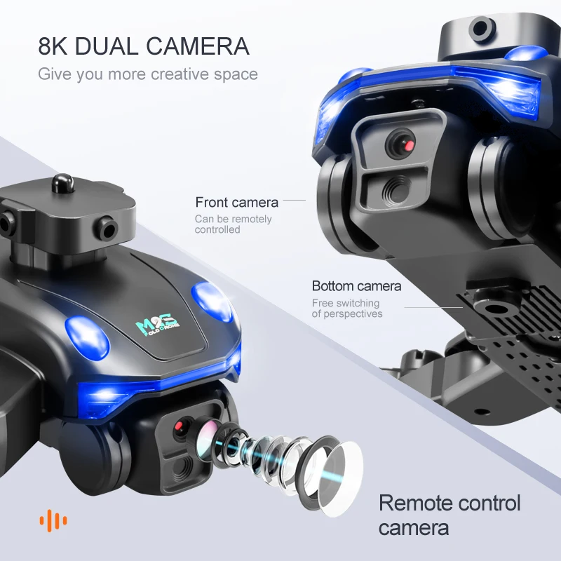 Nowy dron M2s 8K profesjonalny podwójny aparat 4K ESC WIFI FPV unikanie przeszkód czteroosiowy składane RC zdjęcia lotnicze sprzedają fartuch