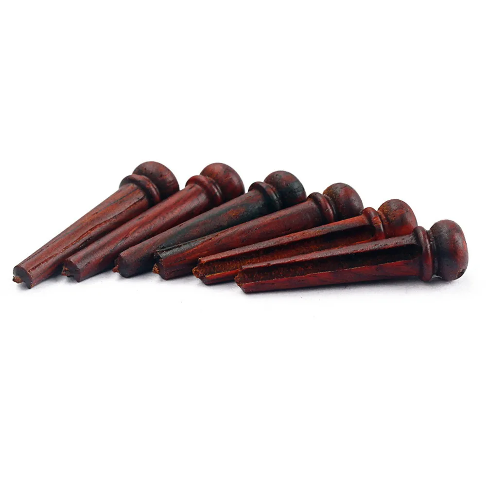 

7Pcs Acoustic Guitar Bridge Pins Wood Durable String Pegs Replacement Set with Black Puller Guitar Bridge Peg