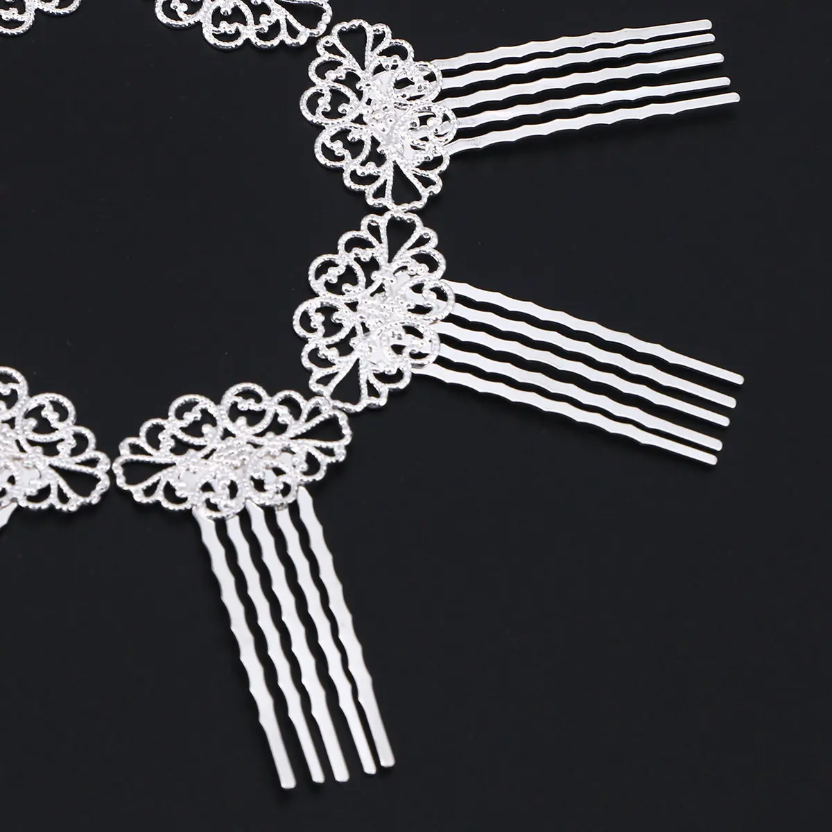 10Pcs Women Five-Tooth Hair Comb Delicate Flower Design Inserted Hair Jewelry Elegant Headwear for Wedding Dance Summer Picnic