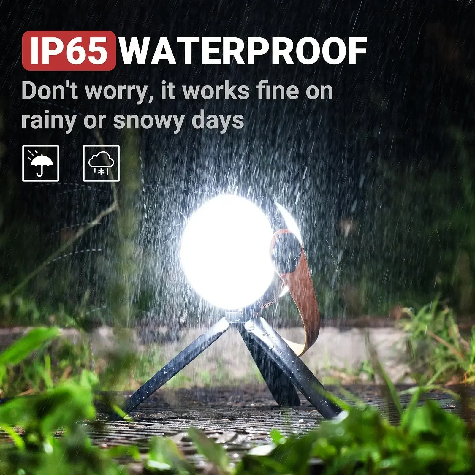 Portable Ball Camping Lantern Bracket Rechargeable Hanging Tent Light Outdoor Super Bright Flashlight Waterproof Emergency Lamp