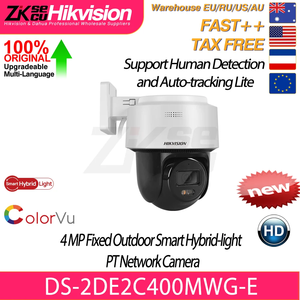 hikvision ds2de2c400mwg e 4mp inteligente hibrido luz mini camera ip auto tracking lite audio bidirecional resistente a agua e a poeira 01