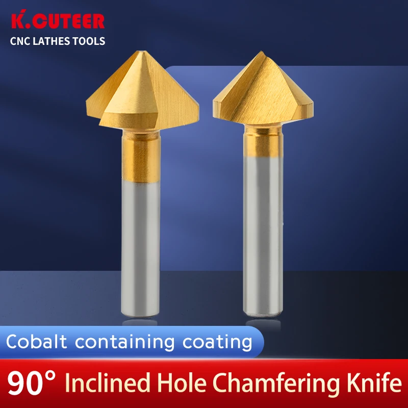 90 Degree HSS Cobalt Containing Chamfer Countersunk Drill 6.3-40mm Deburring 1 Flute/3Flutes Tools Wear-Resistant And Durable