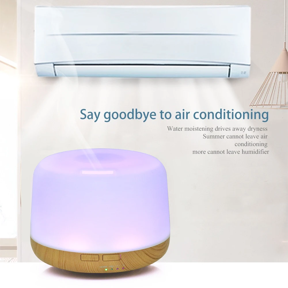 500ml Ultrasonic Essential Oil Diffuser & Humidifier with Remote, Auto-Off Timer, 7 Color Changing Night Light for Home, Office, Yoga