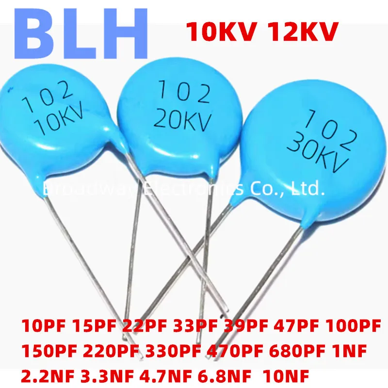 10PCS High pressure ceramics capacitors 10KV 12KV 10000V12000V 10PF 15PF 22PF 33PF 39PF 47PF 100PF 101 150PF 151 220PF 221