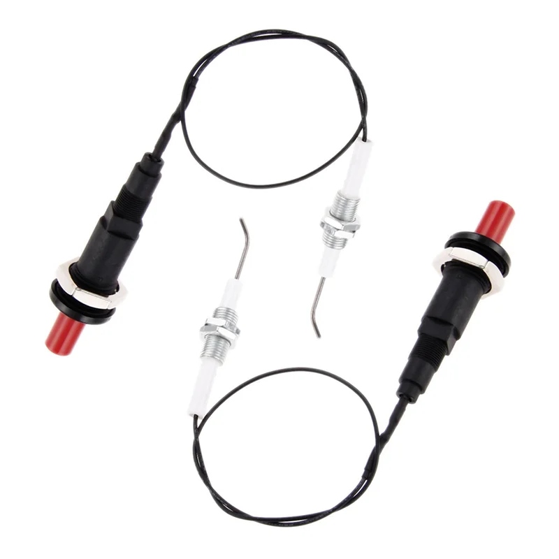 Juego de GYTB-2 de encendedor piezoeléctrico con botón pulsador, enchufe de encendido de electrodo roscado para chimenea/horno/calentador/cocina