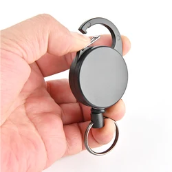 High Strength Steel Wire Pull Keyring Tag Card Holder Retractable Reel Zinc Alloy ABS Plastic ID Badge Holders Stationery