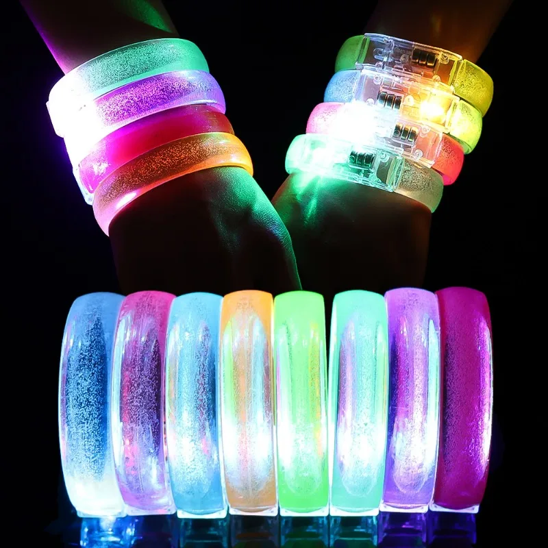 1-30PCS LED Luminous Bracelets Glow Sticks Bangle Light Up Wristbands Glow in The Dark Neon Bracelet Kids Adults Party Supplies